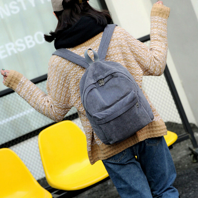 Różowy plecak sztruksowy dla kobiet i dziewcząt na podróże i szkołę - Wianko - 11