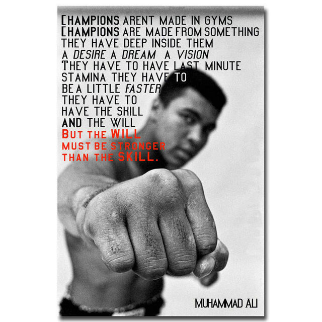 Plakaty i druki motywacyjne Muhammad Ali - cytat boks, zdjęcia artystyczne, płótno – obraz na ścianę do sypialni i pokoju wieloosobowego - Wianko - 3