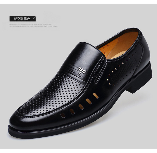 Męskie buty skórzane biznesowe mokasyny oddychające, duże rozmiary - Wianko - 12