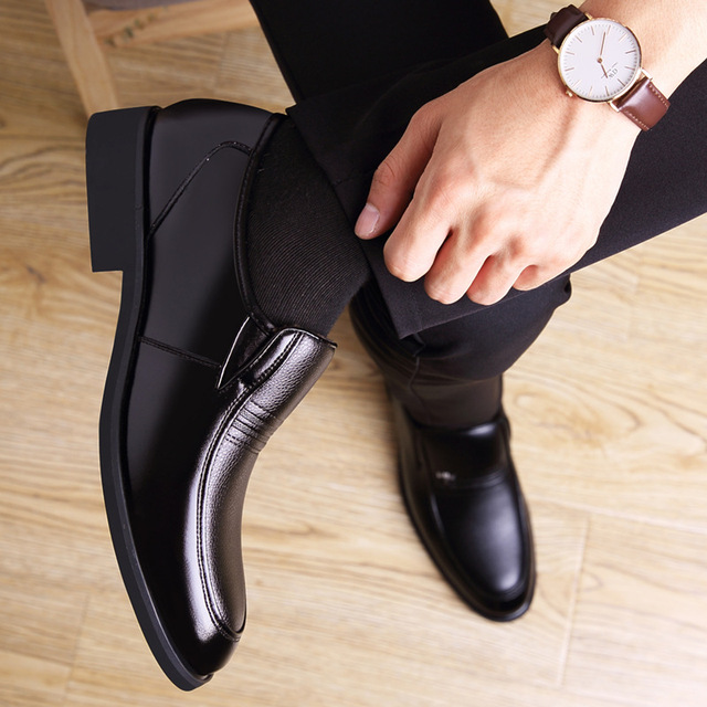 Męskie buty skórzane biznesowe mokasyny oddychające, duże rozmiary - Wianko - 3