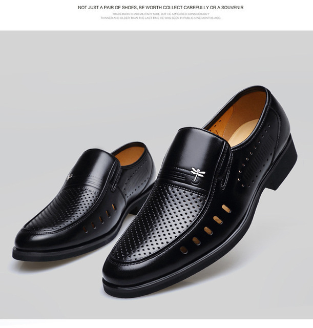Męskie buty skórzane biznesowe mokasyny oddychające, duże rozmiary - Wianko - 13