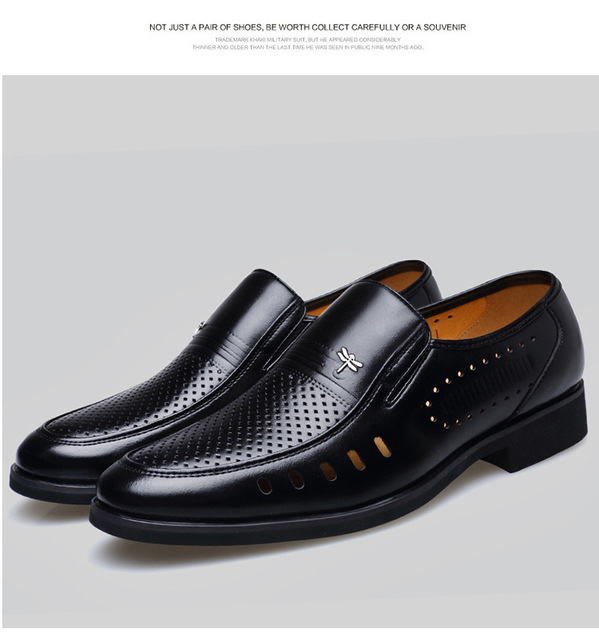 Męskie buty skórzane biznesowe mokasyny oddychające, duże rozmiary - Wianko - 14