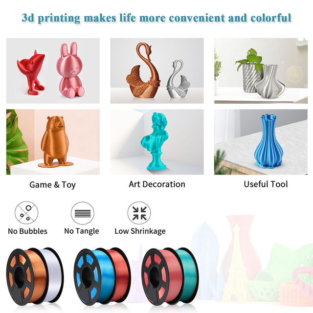 Enotepad Rainbow PLA Filament 2 rolki kolorowe 3D włókna do profesjonalnego drukowania 1.75MM - Wianko - 15