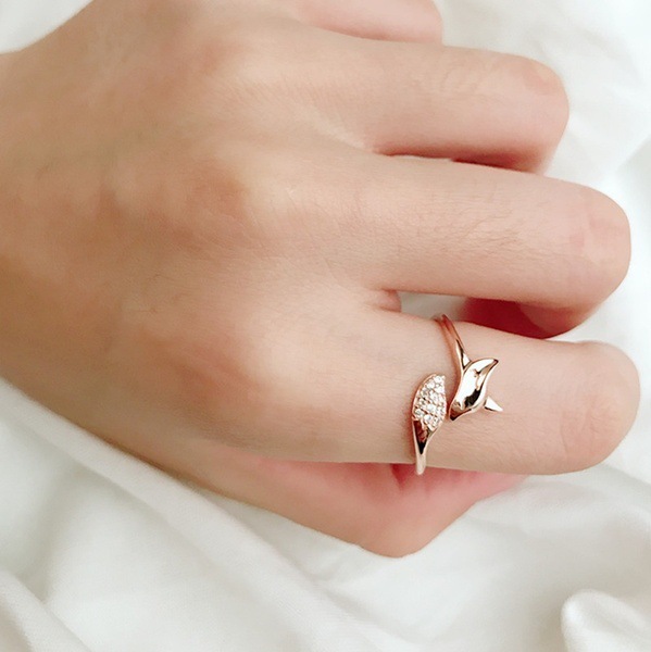 Piękny pierścień Róża złoty Fox ze zwierzęcym motywem i kryształami - prezent dla kobiet, styl gotycki, vintage - Wianko - 4