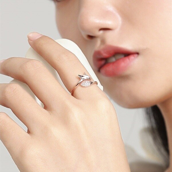 Piękny pierścień Róża złoty Fox ze zwierzęcym motywem i kryształami - prezent dla kobiet, styl gotycki, vintage - Wianko - 5