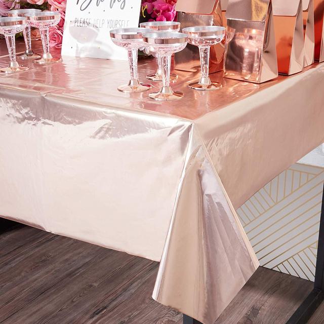 Jednorazowa imprezowa zastawa stołowa w kolorze różowego złota - talerze, serwetki, słomki i kubki Baby Shower, urodzinowe dekoracje dla dzieci - Wianko - 5