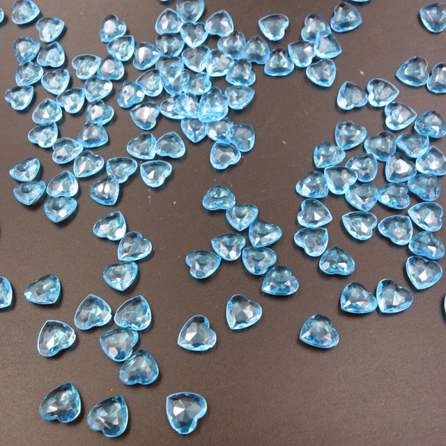 Akrylowe konfetti w kształcie serca z kryształowymi koralikami - dekoracje weselne, rocznica, impreza walentynkowa - Wianko - 5