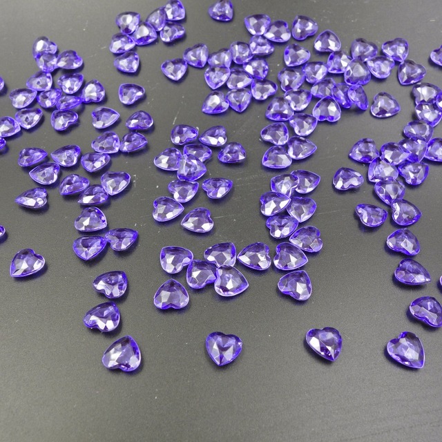 Akrylowe konfetti w kształcie serca z kryształowymi koralikami - dekoracje weselne, rocznica, impreza walentynkowa - Wianko - 4