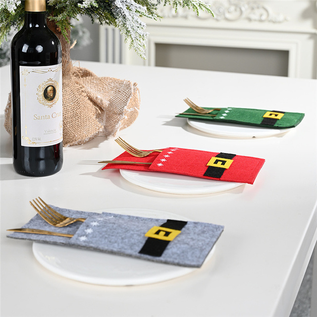 Etui na świąteczne sztućce i stojak na naczynia, ozdoby na stół, domowy dekor Snowman, torba na prezenty - Wianko - 31