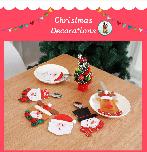 Etui na świąteczne sztućce i stojak na naczynia, ozdoby na stół, domowy dekor Snowman, torba na prezenty - Wianko - 2