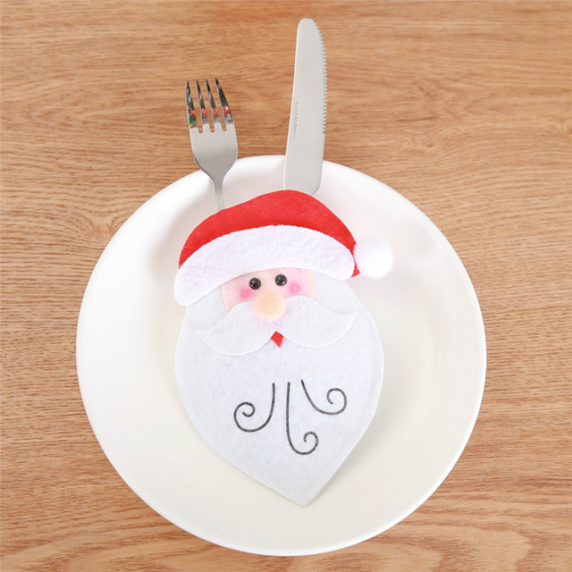 Etui na świąteczne sztućce i stojak na naczynia, ozdoby na stół, domowy dekor Snowman, torba na prezenty - Wianko - 15