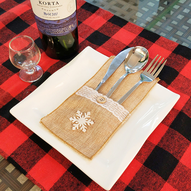 Etui na świąteczne sztućce i stojak na naczynia, ozdoby na stół, domowy dekor Snowman, torba na prezenty - Wianko - 29
