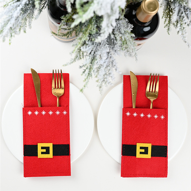 Etui na świąteczne sztućce i stojak na naczynia, ozdoby na stół, domowy dekor Snowman, torba na prezenty - Wianko - 33