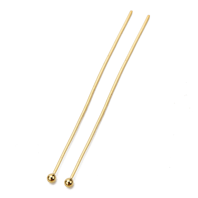 100 sztuk płaskie oko głowy Pins ze stali nierdzewnej 20mm 30mm 40mm złoty kolor Ball Bead Headpins - Wianko - 8