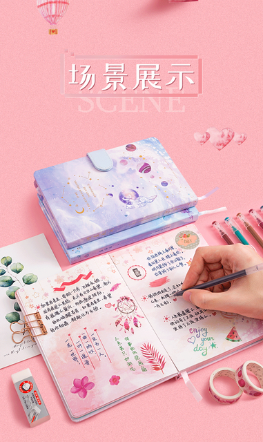 Notatnik A5 zeszyt pamiętnik dziewczęcy Planers Papelaria prezent PU szczęśliwy Planner Sketchbook koreańskie piśmiennicze - Wianko - 12