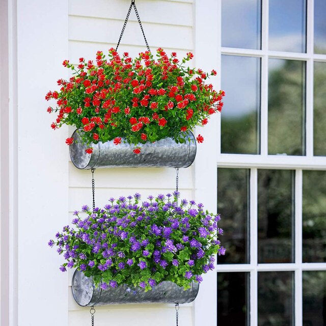 10 sztuk sztucznych bukszpanów UV odpornych - dekoracja ogrodu - dom - wiszące - fałszywe rośliny - zielone - Wianko - 9