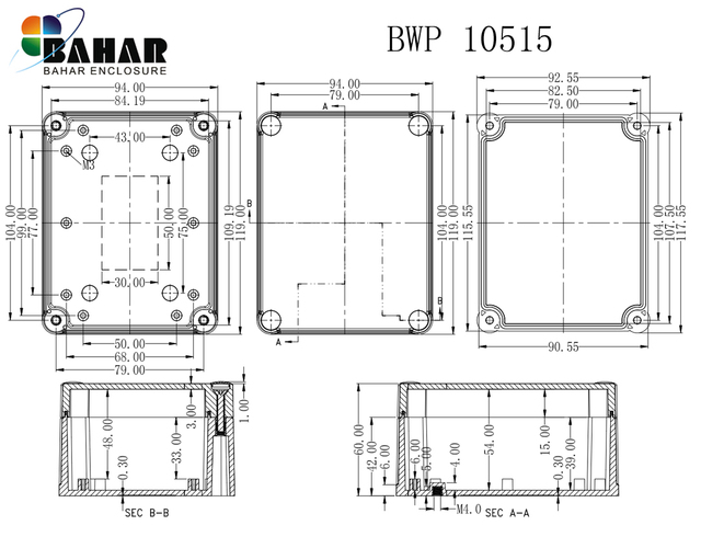 Skrzynka rozdzielcza - Obudowa elektronicznego projektu DIY IP68 wodoodporna ABS, 4 sztuki/partia - Wianko - 9