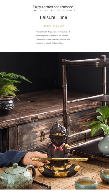 Fioletowy stolik do herbaty Monkey King Quest for The Sutra z akcesoriami do herbaty - Wianko - 7