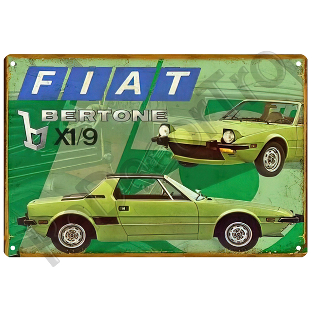 Plakat Samochód FIAT Retro dekoracyjny - znak metalowy z motywem Vintage do ozdabiania ścian w domu - Wianko - 17