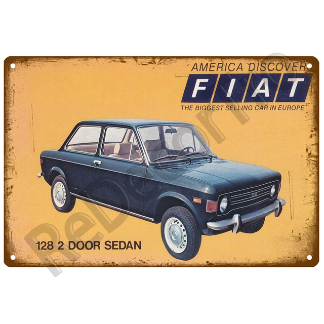 Plakat Samochód FIAT Retro dekoracyjny - znak metalowy z motywem Vintage do ozdabiania ścian w domu - Wianko - 10