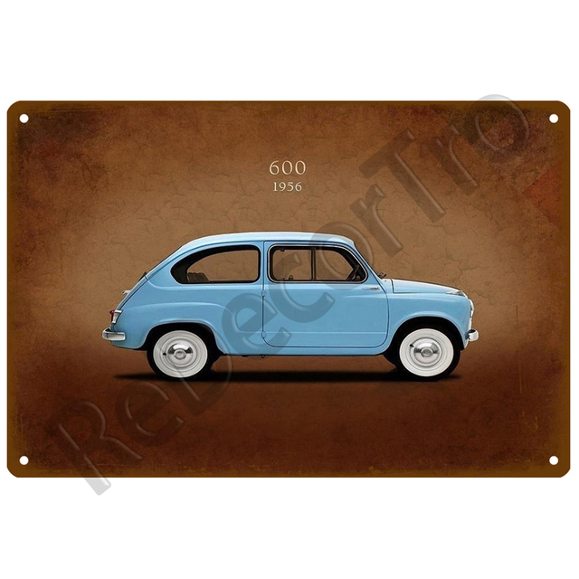 Plakat Samochód FIAT Retro dekoracyjny - znak metalowy z motywem Vintage do ozdabiania ścian w domu - Wianko - 13