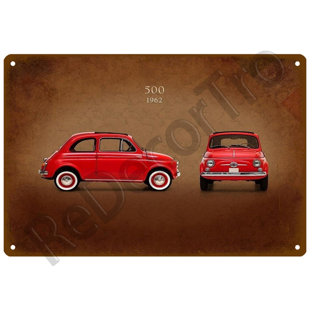 Plakat Samochód FIAT Retro dekoracyjny - znak metalowy z motywem Vintage do ozdabiania ścian w domu - Wianko - 14