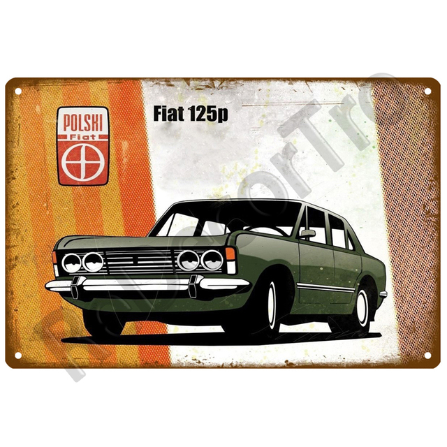Plakat Samochód FIAT Retro dekoracyjny - znak metalowy z motywem Vintage do ozdabiania ścian w domu - Wianko - 15