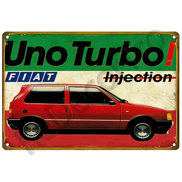 Plakat Samochód FIAT Retro dekoracyjny - znak metalowy z motywem Vintage do ozdabiania ścian w domu - Wianko - 4