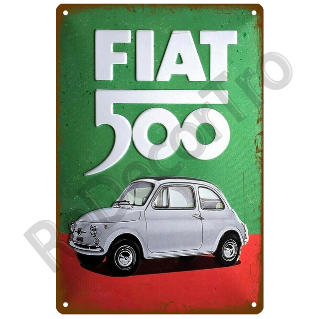 Plakat Samochód FIAT Retro dekoracyjny - znak metalowy z motywem Vintage do ozdabiania ścian w domu - Wianko - 24