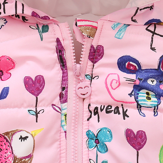 Ciepła podkoszulka płaszcz z kapturem dla niemowląt - zima, 5 kolorów, rękawki bezrękawniki, wzory z kreskówkowymi postaciami - Wianko - 8
