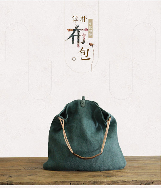 Duża lniana torba na ramię dla kobiet - chiński styl etniczny - Wianko - 1