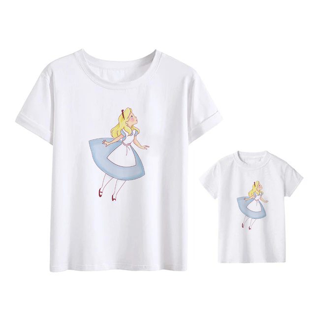 Alicja w Krainie Czarów - Królowa Graficzna czerwona krotko rękawowa koszulka z nadrukiem dla dzieci - mamie i córce - Wianko - 8