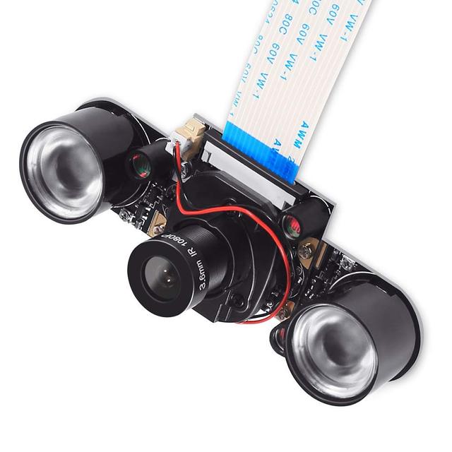 Moduł kamery Raspberry Pi 3/2 - czujnik podczerwieni, dzień/noc, wizja kamerki internetowej HD 5MP 1080P, regulacja ostrości, 2x IR czujniki światła LED - Wianko - 2