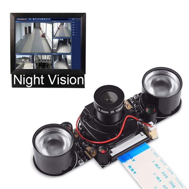 Moduł kamery Raspberry Pi 3/2 - czujnik podczerwieni, dzień/noc, wizja kamerki internetowej HD 5MP 1080P, regulacja ostrości, 2x IR czujniki światła LED - Wianko - 1