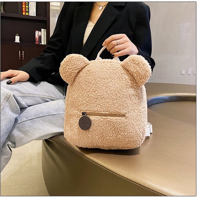 Plecak dziecięcy z haftowanym niedźwiadkiem, przenośny i spersonalizowany dla podróży i zakupów - Wianko - 4