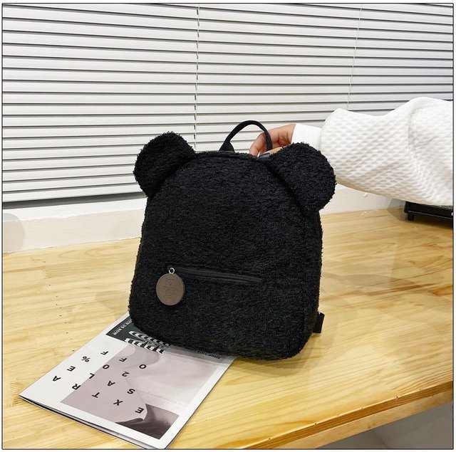 Plecak dziecięcy z haftowanym niedźwiadkiem, przenośny i spersonalizowany dla podróży i zakupów - Wianko - 9