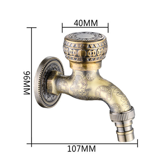 Kurka czerpalna mosiężna reliefowa rzeźbiona ścienna G1/2 - Wianko - 17