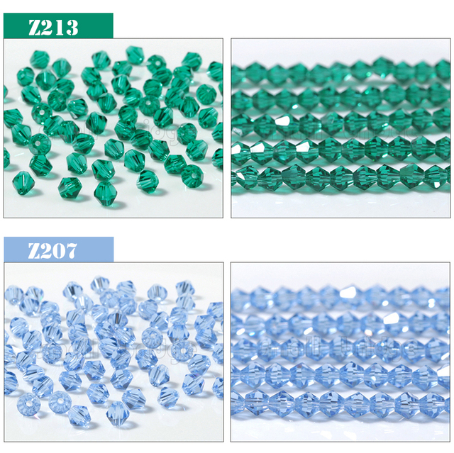 Koraliki szklane - 3 4 6mm, fasetowane, Austria, kryształy Bicone do biżuterii DIY, szklane przekładki - Z223 - Wianko - 9