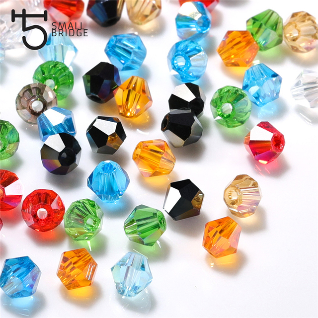 Koraliki szklane - 3 4 6mm, fasetowane, Austria, kryształy Bicone do biżuterii DIY, szklane przekładki - Z223 - Wianko - 5