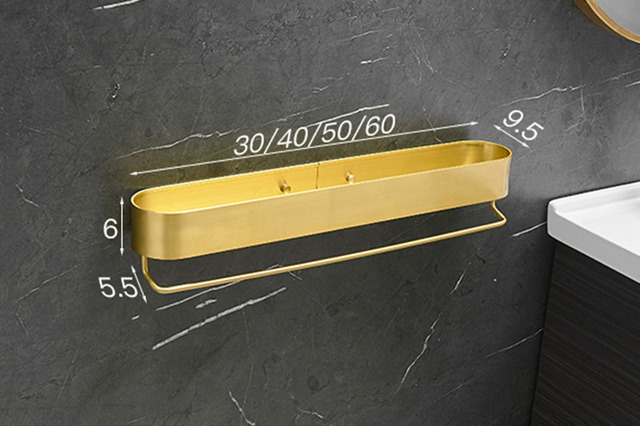 Półka narożna łazienkowa z aluminium szczotkowanego w kolorze złotym - przechowywanie w łazience i kuchni - Wianko - 7