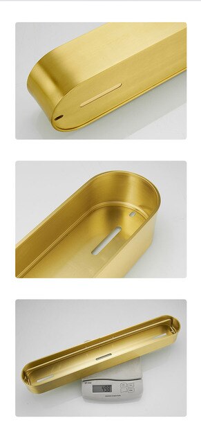 Półka narożna łazienkowa z aluminium szczotkowanego w kolorze złotym - przechowywanie w łazience i kuchni - Wianko - 6