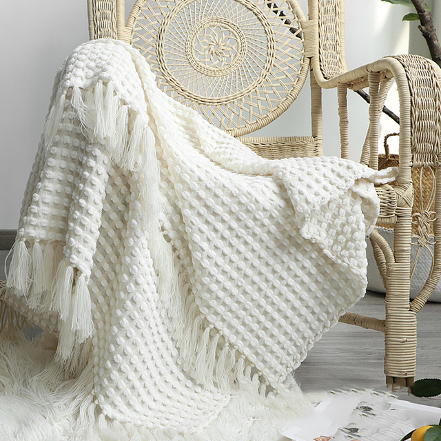 Koc Nordic White Casual - miękki, wygodny i dekoracyjny dodatek do sofy, łóżka, podróży i hoteli - Wianko - 8