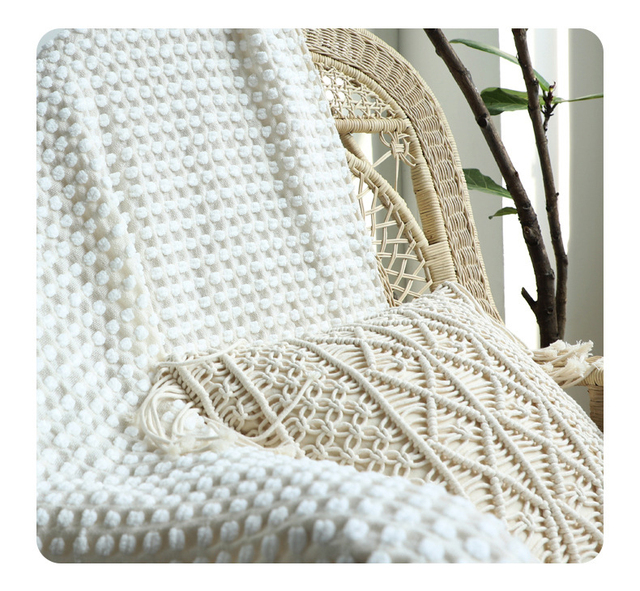 Koc Nordic White Casual - miękki, wygodny i dekoracyjny dodatek do sofy, łóżka, podróży i hoteli - Wianko - 11