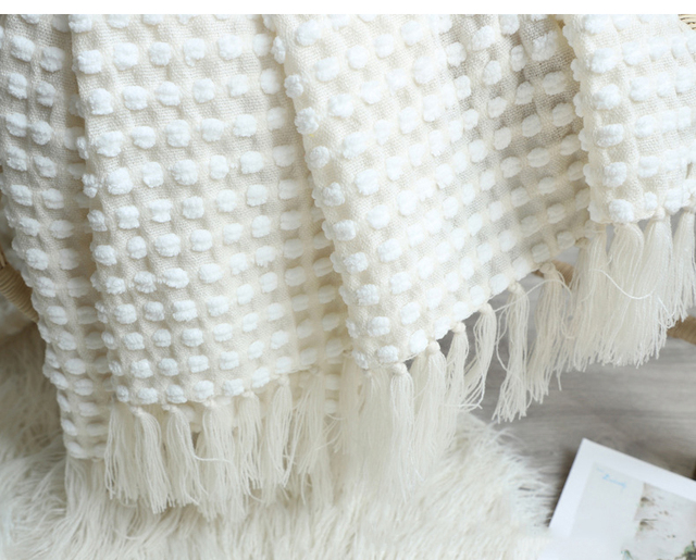 Koc Nordic White Casual - miękki, wygodny i dekoracyjny dodatek do sofy, łóżka, podróży i hoteli - Wianko - 12