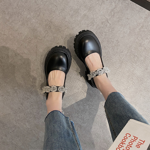 Nowe brytyjskie buty damskie Mary Jane na słupku z grubą podeszwą i ozdobnymi detalami - Wianko - 17