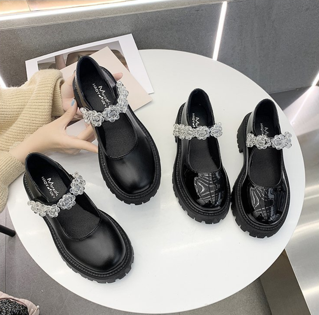 Nowe brytyjskie buty damskie Mary Jane na słupku z grubą podeszwą i ozdobnymi detalami - Wianko - 21