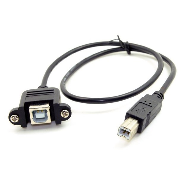 Przedłużacz kabla USB 2.0 typu B (0.5 m) do drukarki lub skanera z końcówką męską USB-B i żeńską USB-B - Wianko - 1