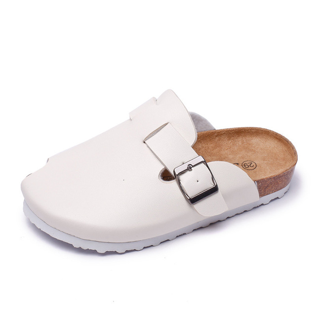 Wygodne letnie korkowe sandały dla dzieci - 2021 kolekcja, pasek z klamrą, dostępne dla chłopców i dziewcząt, zamknięty nosek, slip on flipflops - Wianko - 22