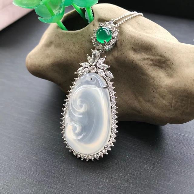 Wisiorek Agat Ruyi Jade chalcedon z jadeitem dla par, mężczyzn i kobiet z łancuszkiem - Wianko - 6