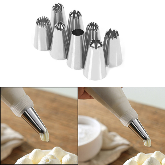 Zestaw 8 dużych nasadek do dekoracji ciast - narzędzia do formowania w kształcie ust dla cukiernictwa - Wianko - 3